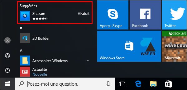 tutoriel Windows 10 supprimer pub publicité menu Démarrer écran accueil
