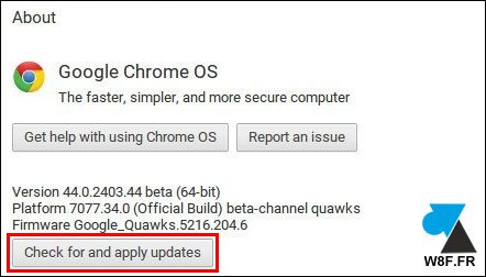 tutoriel Chromebook mise a jour update