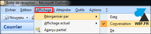 tutoriel Microsoft Outlook afficher vue conversation mail e-mail messages