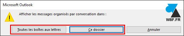 tutoriel Microsoft Outlook afficher vue conversation mail e-mail messages