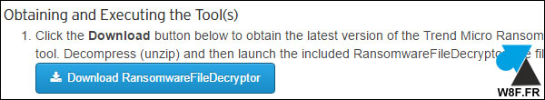 tutoriel outil virus Trend Micro Ransomware File Decryptor