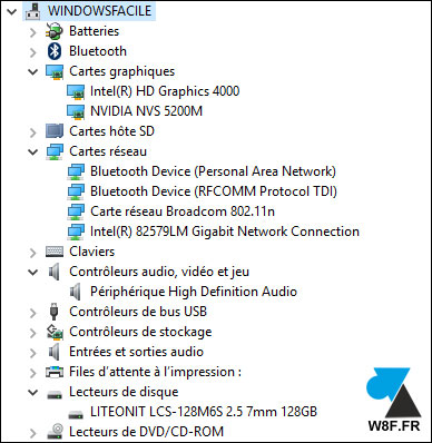 Gestionnaire de peripheriques Windows