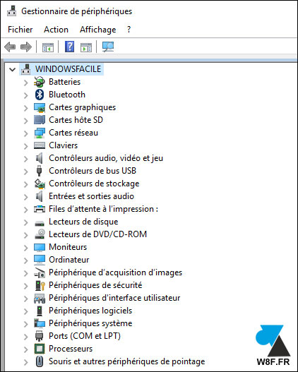 Gestionnaire de peripheriques Windows