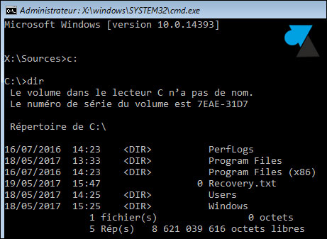 tutoriel reset mot de passe Windows