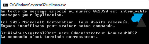 tutoriel reset mot de passe Windows