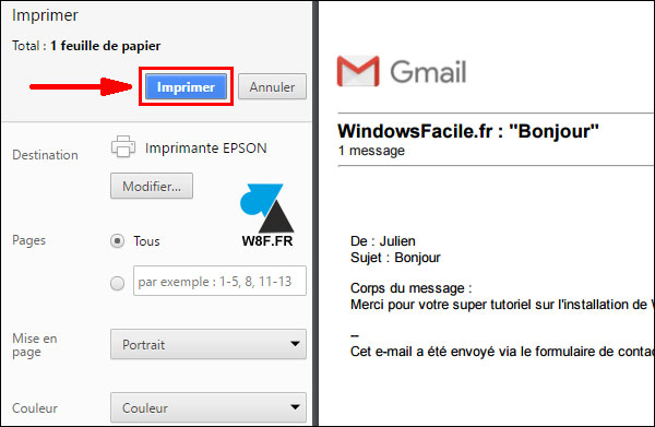 tutoriel imprimer message mail Gmail Google