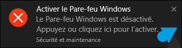 tutoriel activer desactiver pare feu firewall Windows 10