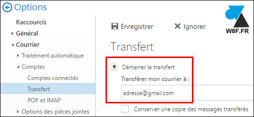 tutoriel outlook webmail transferer messages mails