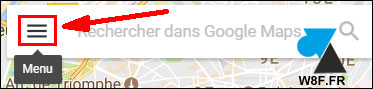 tutoriel Google Maps web menu