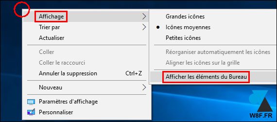 tutoriel Windows 10 remettre icones bureau