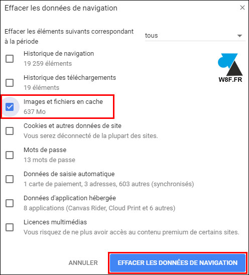 tutoriel vider cache temporaire Google Chrome