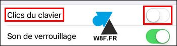 tutoriel iPhone iPad iOS reglages son sons clic clavier