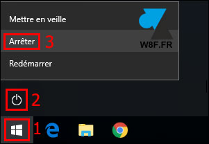 tutoriel Windows 10 arreter ordinateur W10 shutdown halt