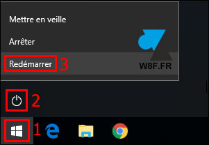 tutoriel Windows 10 redemarrer ordinateur W10