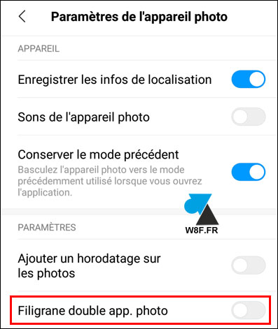 tutoriel smartphone Xiaomi Mi watermark photo mention appareil