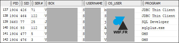 tutoriel Oracle SQL Developer voir sessions