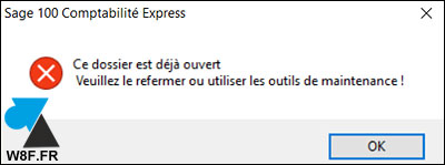 tutoriel Sage erreur dossier deja ouvert