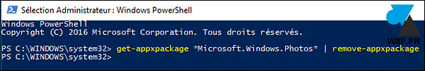 tutoriel Windows 10 désinstaller Photos application