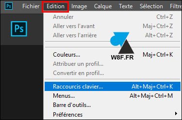 tutoriel Adobe Photoshop raccourci clavier