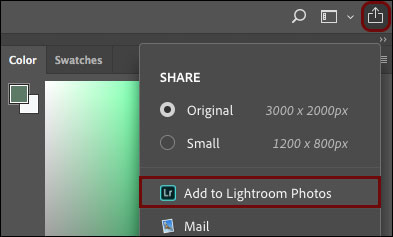 Adobe Photoshop 2018 partager Lighrroom
