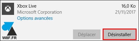 tutoriel desinstaller xbox live application Windows 10