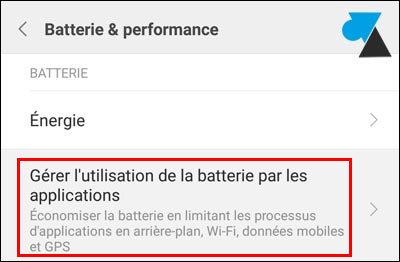 tutoriel smartphone Xiaomi Mi batterie application