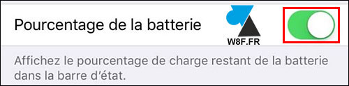 tutoriel iPhone iPad iOS afficher pourcentage batterie