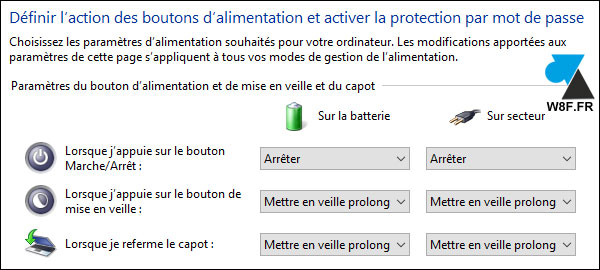 tutoriel Windows 10 veille prolongee capot