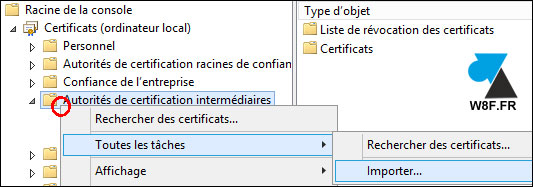 tutoriel Windows Server console MMC certificat