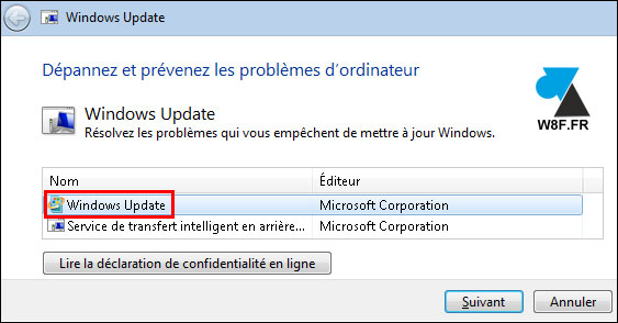 tutoriel solution erreur Windows Update 7 W7