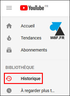 tutoriel historique video YouTube