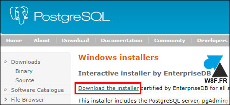 tutoriel telecharger PostgreSQL Windows