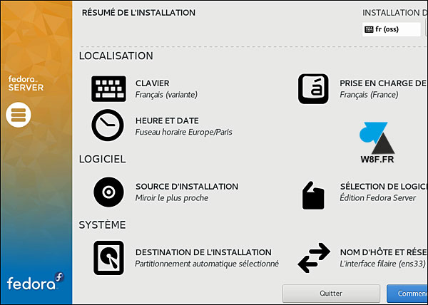 tutoriel telecharger installer Fedora 27 Server minimal netinstall