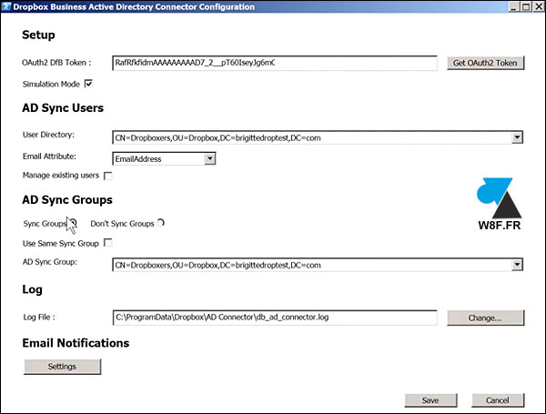 tutoriel Dropbox Active Directory AD Connector