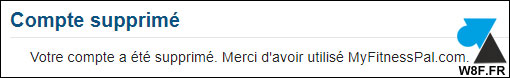 tutoriel MyFitnessPal delete account