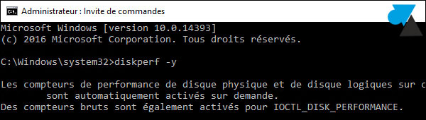 Gestionnaire des taches disque dur Windows Server 2016 diskperf