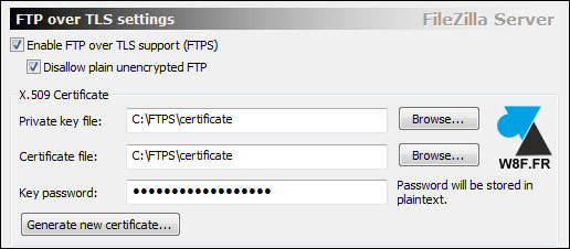 tutoriel FileZilla Server FTPS FTP over TLS SSL