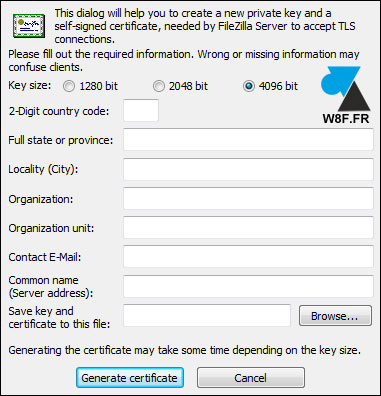 tutoriel FileZilla Server FTPS FTP over TLS SSL