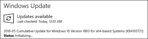 Windows 10 KB4103721 fix correctif