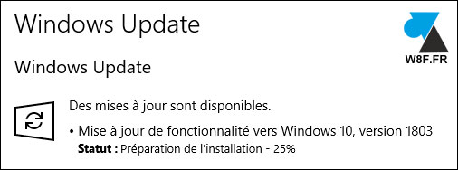 tutoriel mise à jour Windows 10 April Update 1803