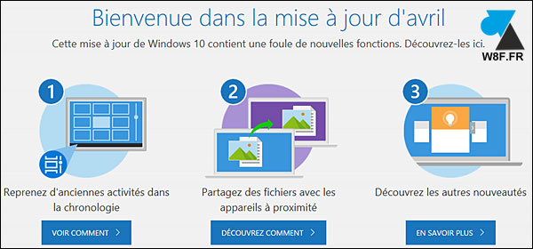 tutoriel mise à jour Windows 10 April Update 1803