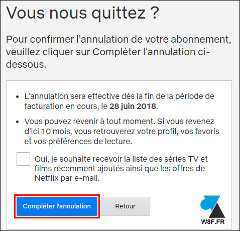 tutoriel arreter abonnement Netflix payant gratuit