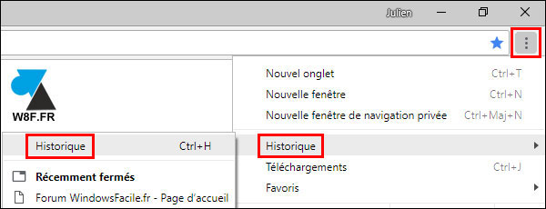 tutoriel Google Chrome supprimer historique navigation