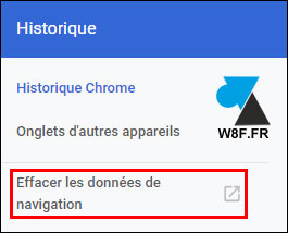 tutoriel Google Chrome supprimer historique navigation