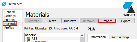 tutoriel Ultimaker Cura profil profile 3D