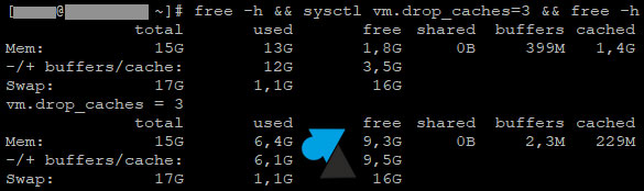 tutoriel free memory vider cache memoire ram fedora redhat centos