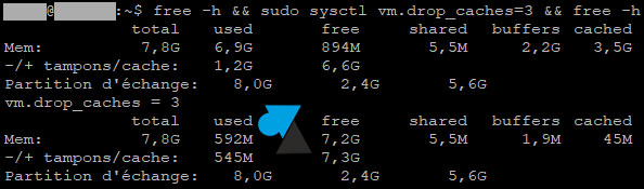 tutoriel free memory vider cache memoire ram debian ubuntu