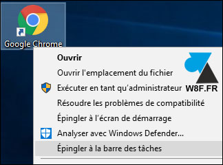 tutoriel Windows 10 icone raccourci barre des taches