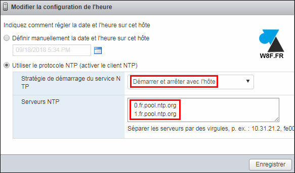 tutoriel VMware vSphere ESXi date heure serveur ntp