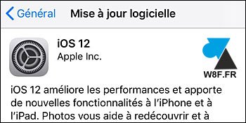 tutoriel iPhone iPad iOS réglages mise à jour iOS12 12